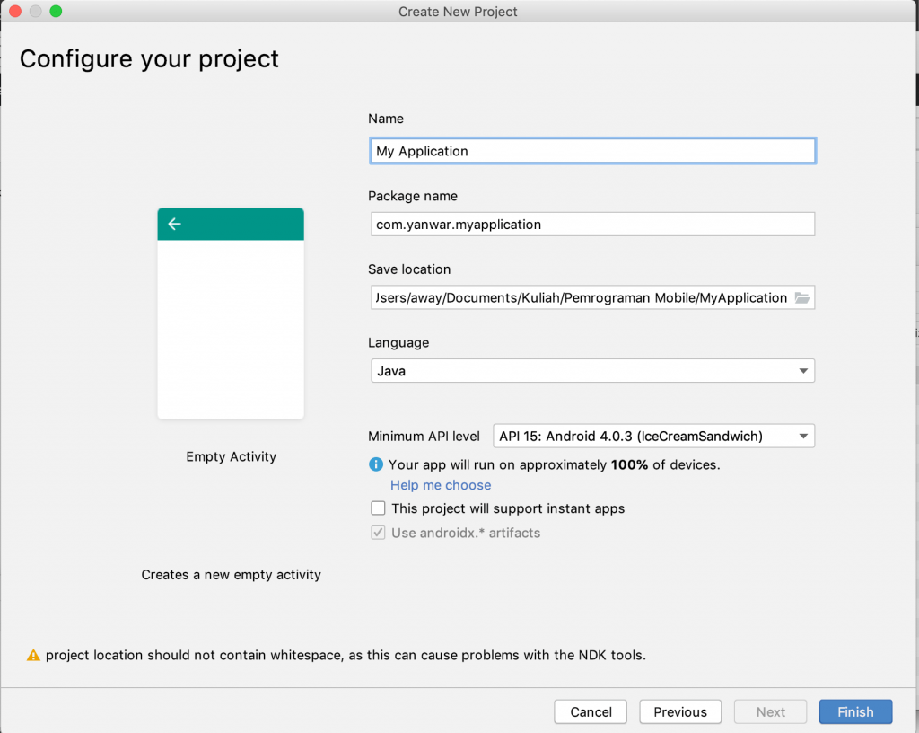 Android Studio Tutorial – Create the First Android Application