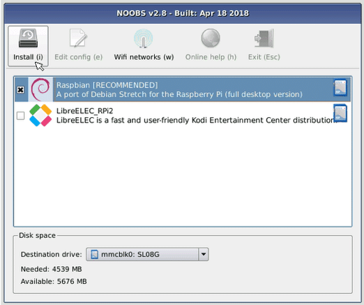 Display Options Install Noobs