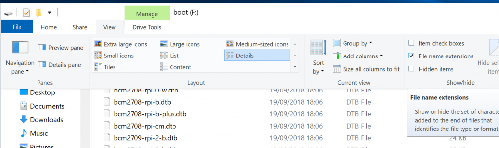 Display File Extensions