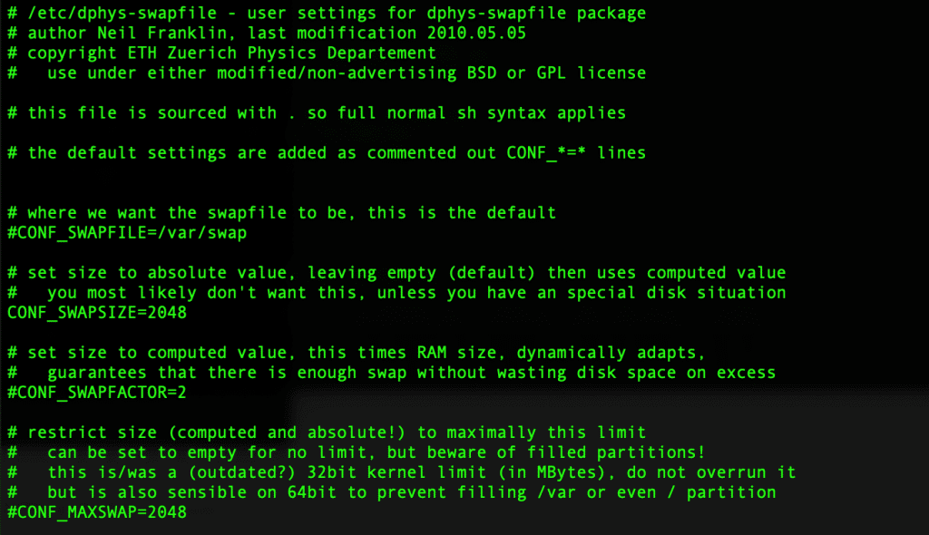 Increase SWAP space limit